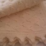 Baby Shawl Blanket Cream 4ply